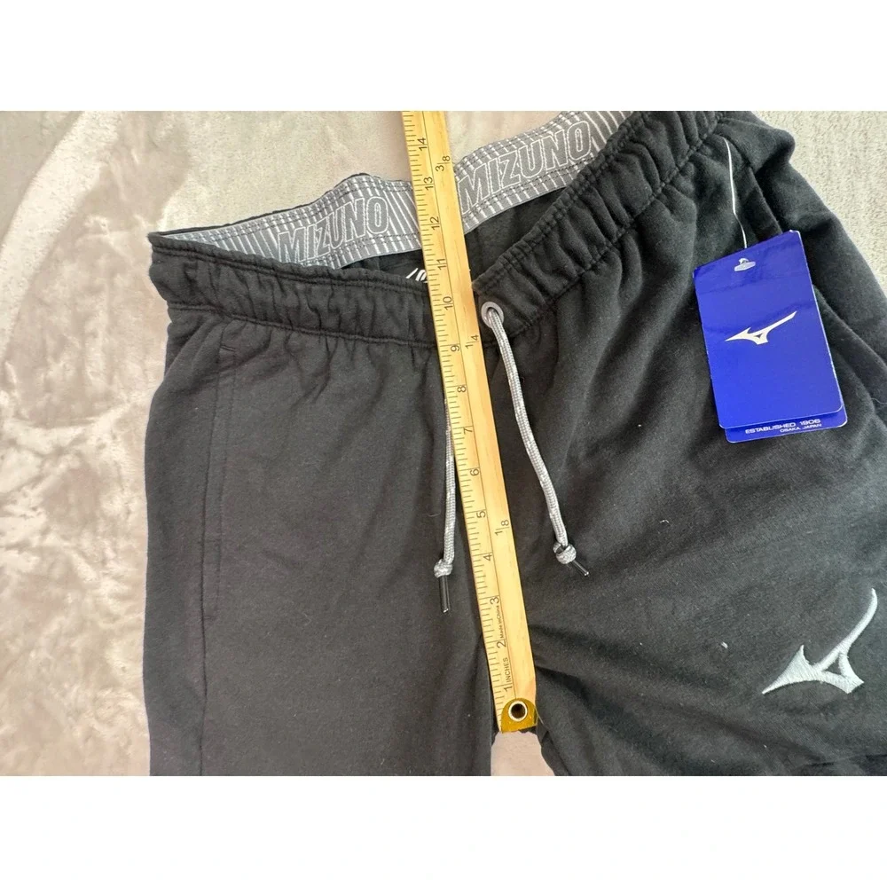 Mizuno Performance Mens Small Black Fleece Lined Tapered Jogger Sweatpants NWT